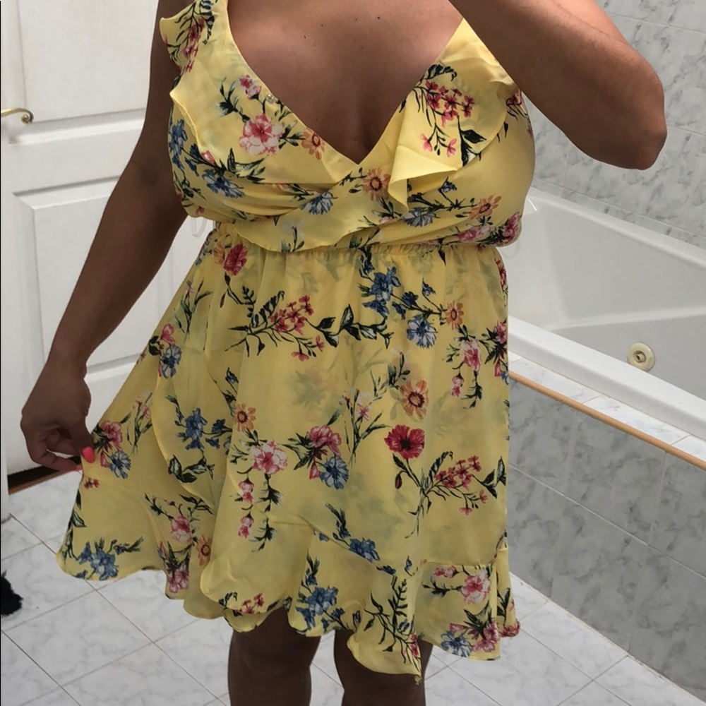 YELLOW FLORAL SUN DRESS - Picture 6 of 8